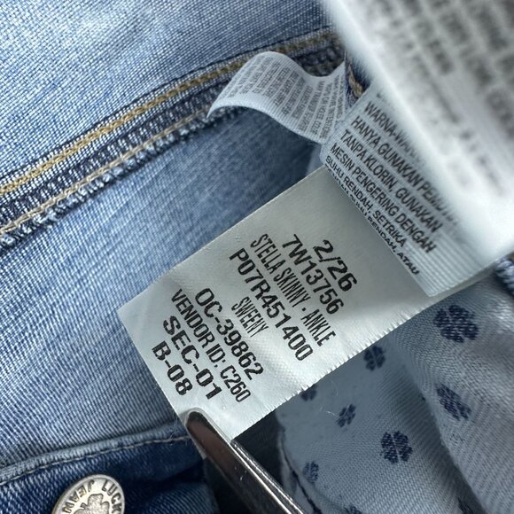 Lucky Brand Stella Skinny Jeans Candiani Denim Ankle 7W13756 Womens SZ 2/26 Blue - Picture 6 of 12